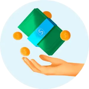 Money in a hand image